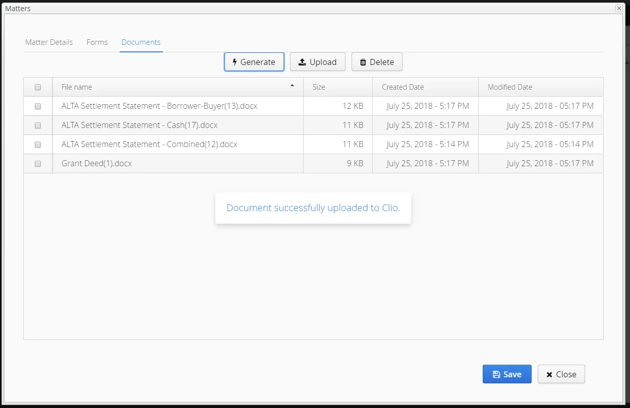 Upload Documents to Clio
